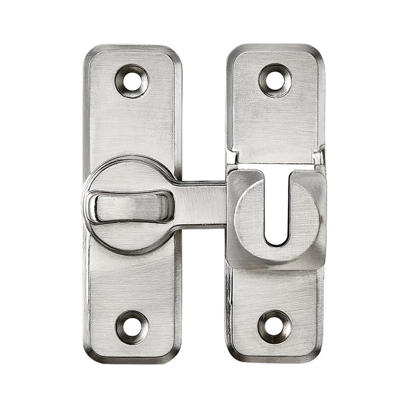INIRET Enhanced Security Flip Latch Lock - Heavy-Duty 90/180 Degree Sliding and Swing Door Latch for Barns, Gates, and More (4, Silvery_F47) - Image 3